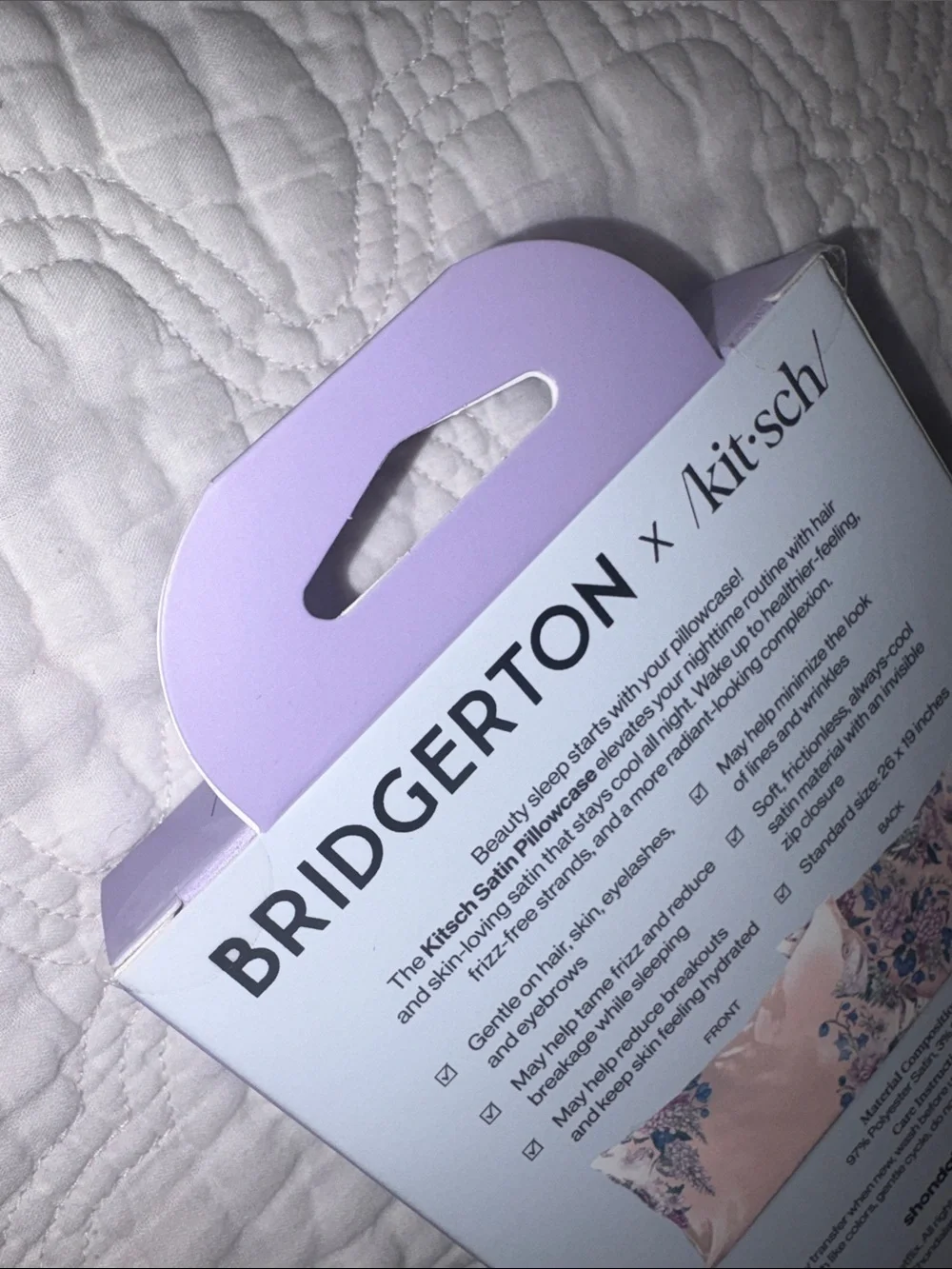 Kitsch Bridgerton Satin Pillowcase in Shimmery Lavender-Pink